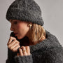 Wool Blend Sherpa Beanie in Anthracite | James Perse Los Angeles