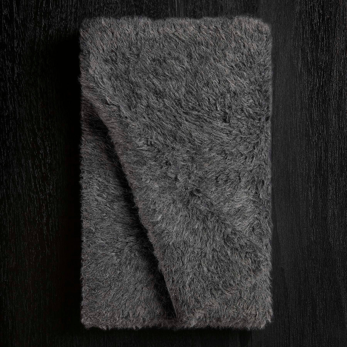 Wool Blend Sherpa Scarf in Anthracite | James Perse Los Angeles