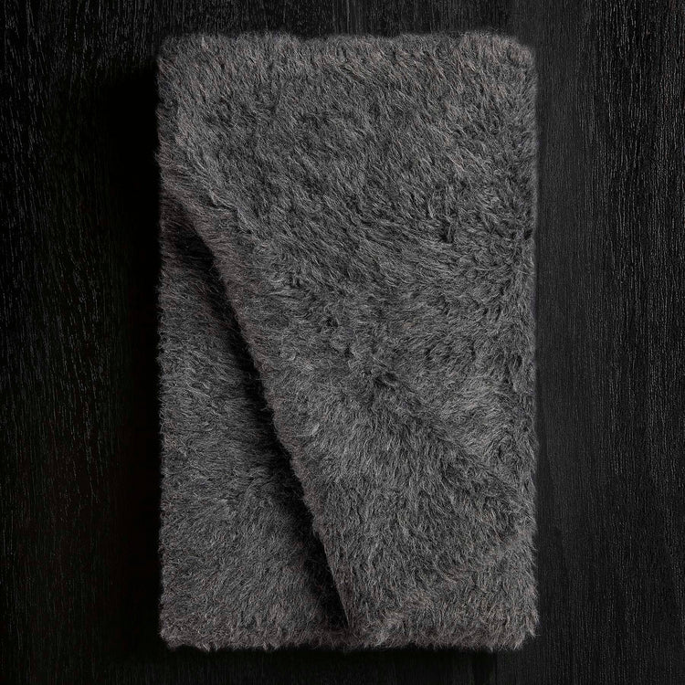 Wool Blend Sherpa Scarf in Anthracite | James Perse Los Angeles