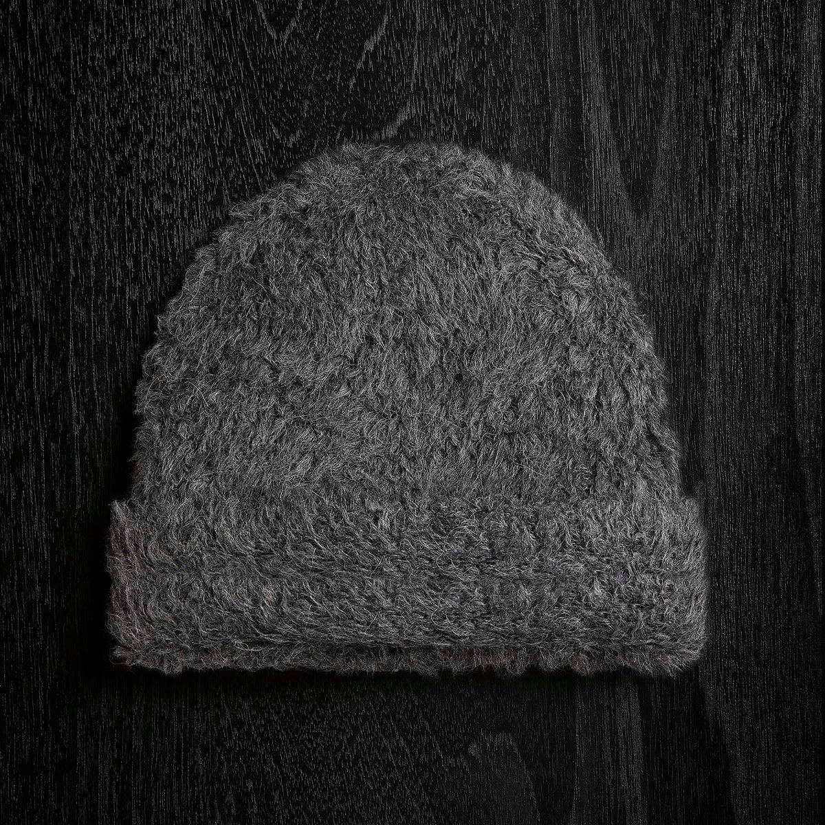 Wool Blend Sherpa Beanie in Anthracite | James Perse Los Angeles