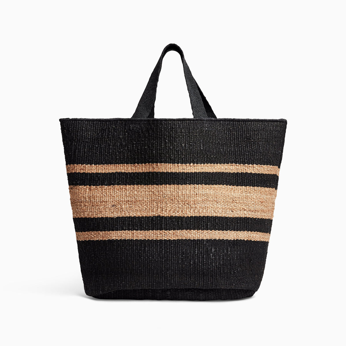 Playa Striped Large Hemp Tote In Black/Natural | James Perse Los Angeles