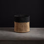 Tipped Jute Basket 12 X 12 - Natural/Black | James Perse Los Angeles