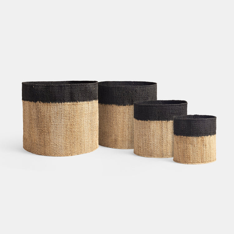Extra Large Tipped Jute Basket in Natural/Black | James Perse Los Angeles