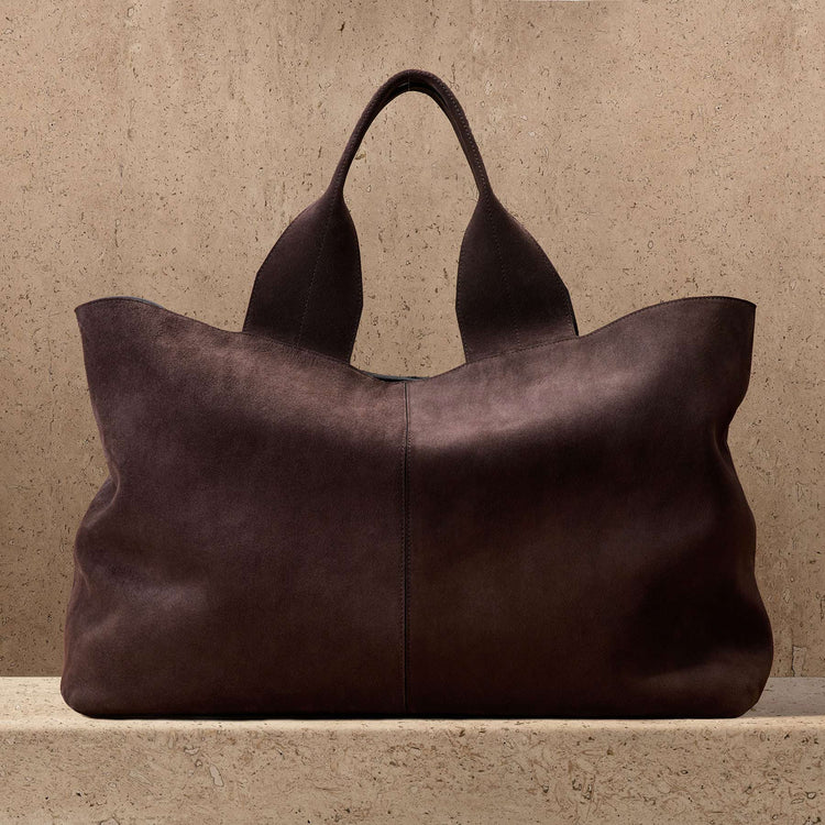 Suede Large Tote in Cafe | James Perse Los Angeles