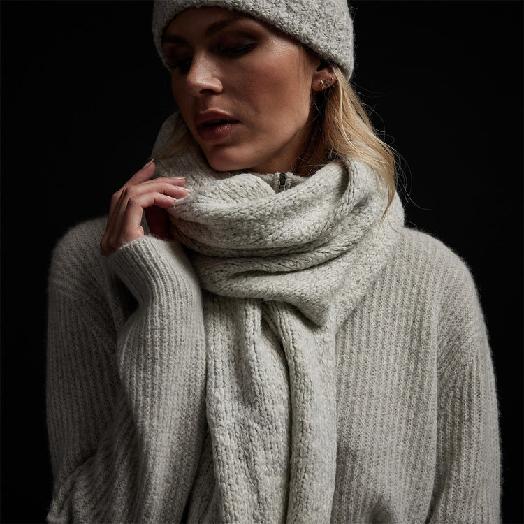 Alpaca Merino Knit Scarf in Mist | James Perse Los Angeles
