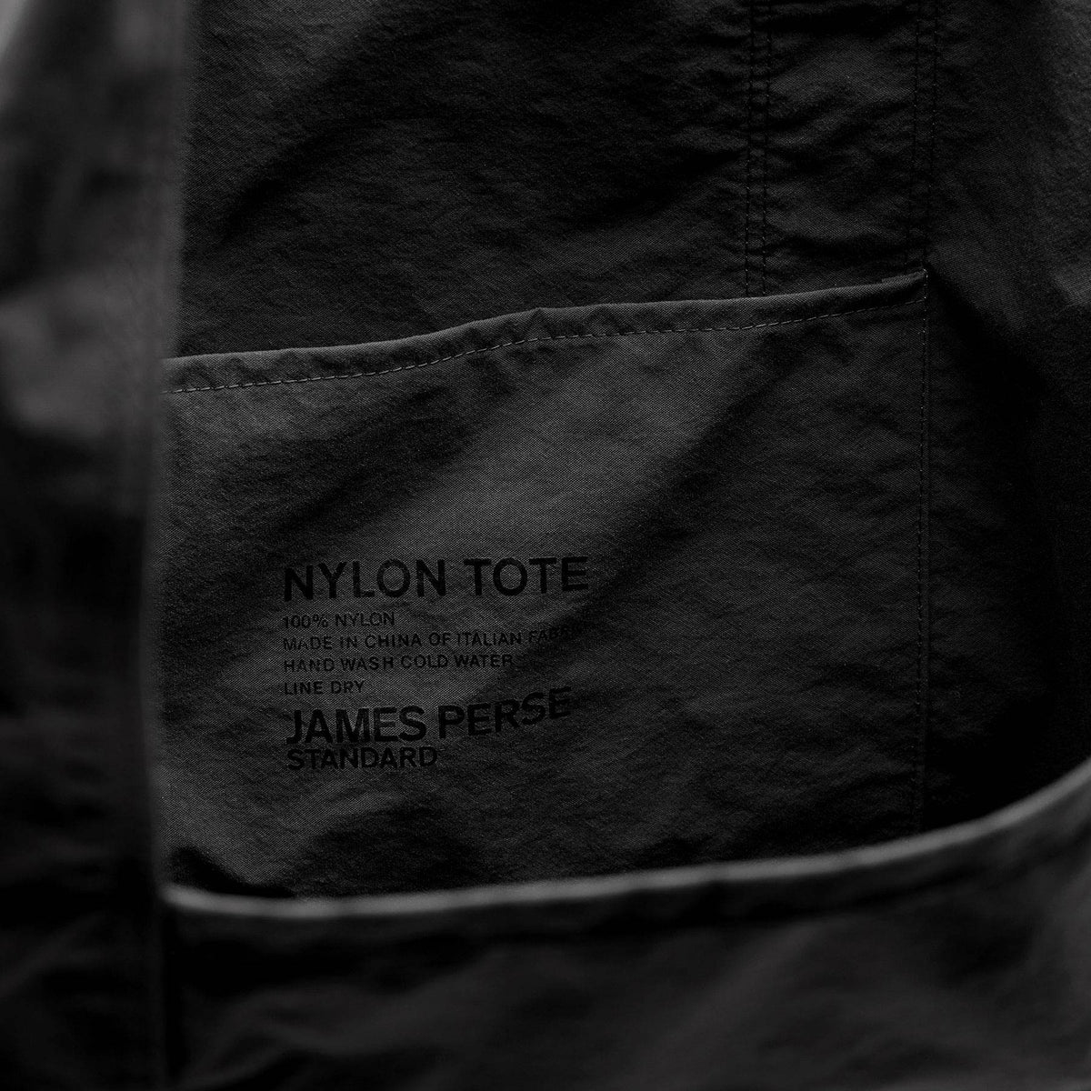 Small Matte Nylon Tote in Black | James Perse Los Angeles