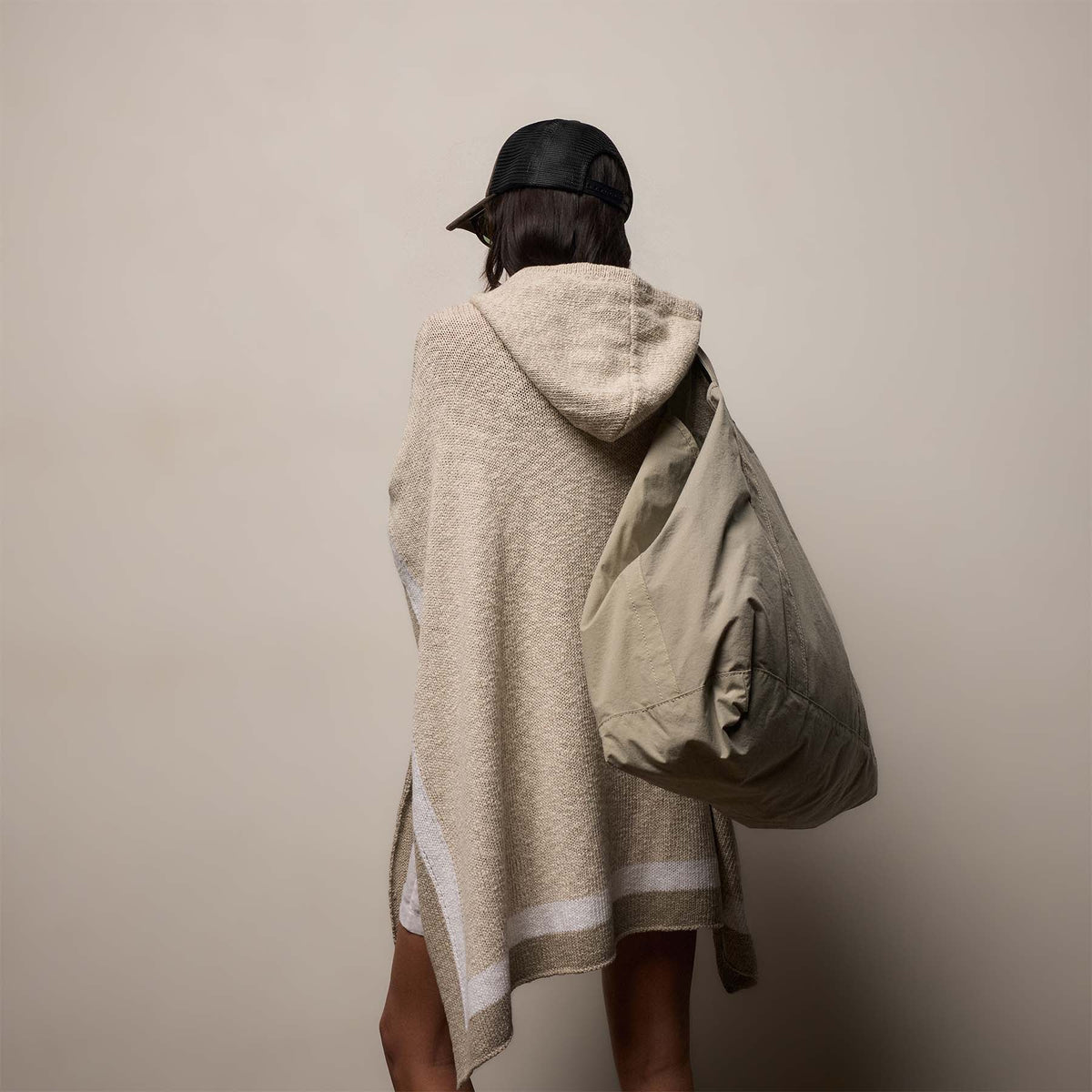 Large Matte Nylon Tote in New Sand | James Perse Los Angeles