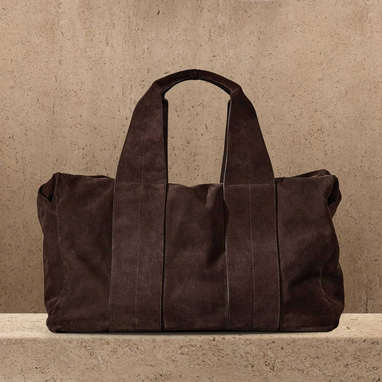 Suede Montecito Weekend Bag in Cafe | James Perse Los Angeles