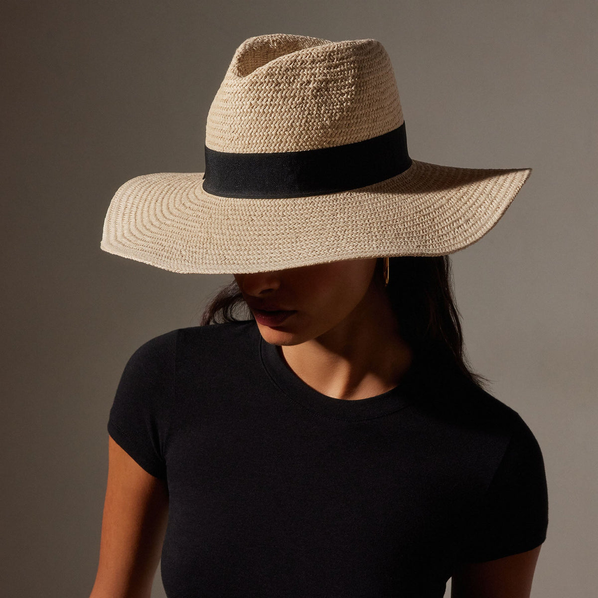 Harbor Straw Hat in Natural/Black | James Perse Los Angeles / Womens