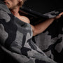 Camo Beach Towel in Black/Raccoon Grey | James Perse Los Angeles
