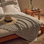 Checkered Beach Towel in White/Steel Grey