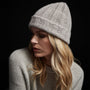 Textured Cashmere Beanie in Silver Wheat | James Perse Los Angeles