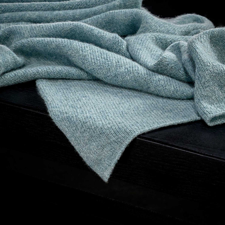 Cashmere Side Stripe Scarf in Aqua | James Perse Los Angeles