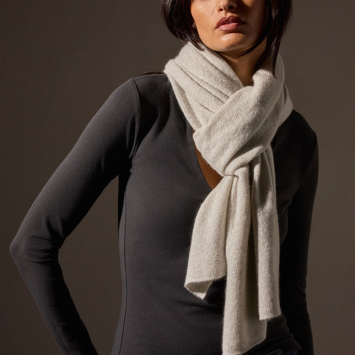 Lightweight Textured Cashmere Scarf in Mist | James Perse Los Angeles / Womens