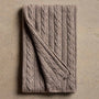 Lightweight Cashmere Cableknit Beanie & Scarf Gift Set In Beige Melange | James Perse Los Angeles