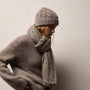 Lightweight Cashmere Cableknit Scarf in Beige Melange | James Perse Los Angeles / Womens