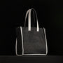 Raffia Tote in Black Sea | James Perse Los Angeles