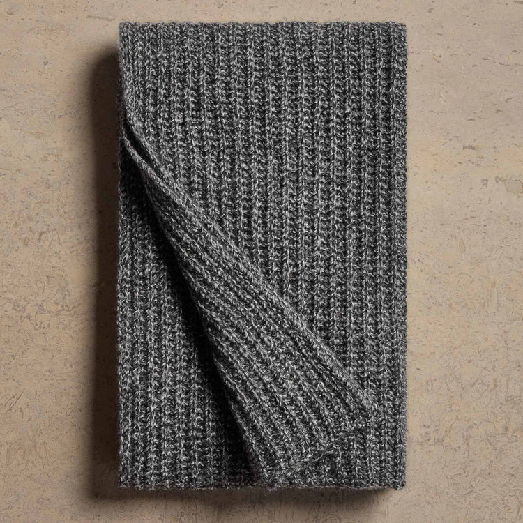 Cashmere Silk Marl Scarf in Black Mix | James Perse Los Angeles