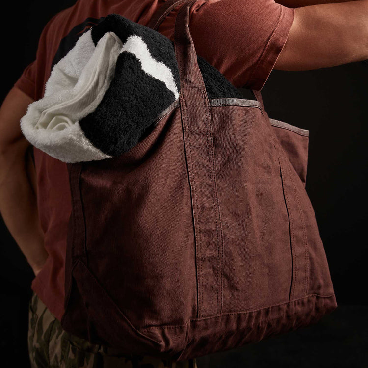 Small Canvas Tote in Dark Plum | James Perse Los Angeles