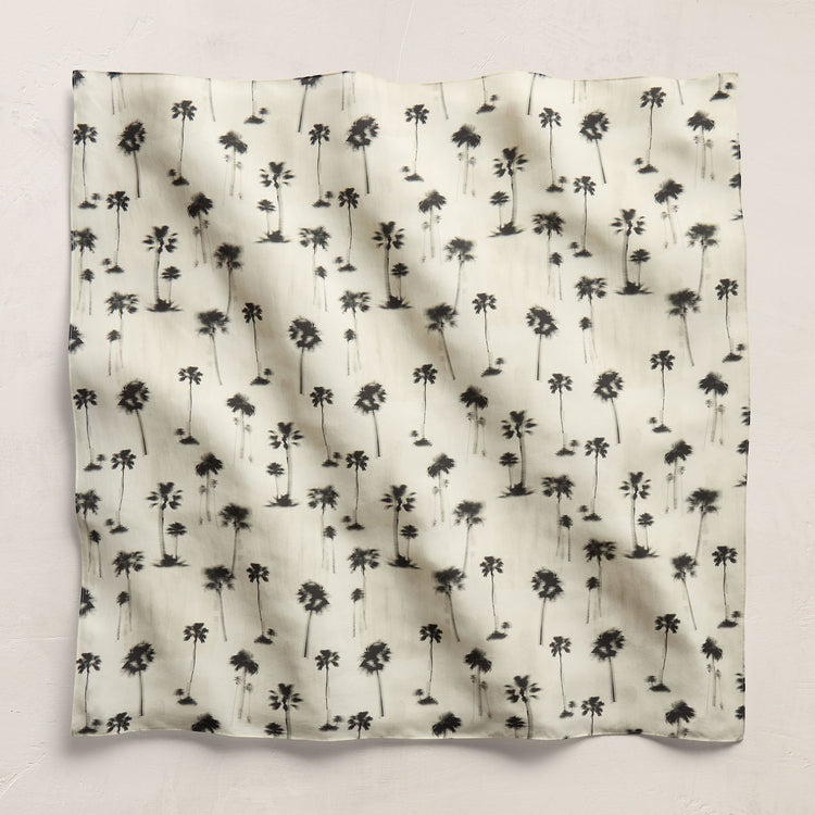 Printed Washed Silk Scarf - Allover Palm Print