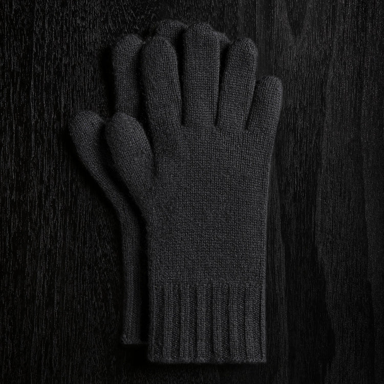 Solid Cashmere Gloves in Black | James Perse Los Angeles