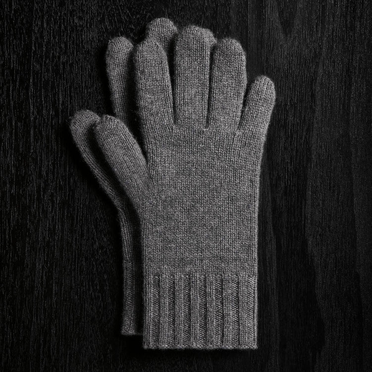 Solid Cashmere Gloves in Grey Felt | James Perse Los Angeles