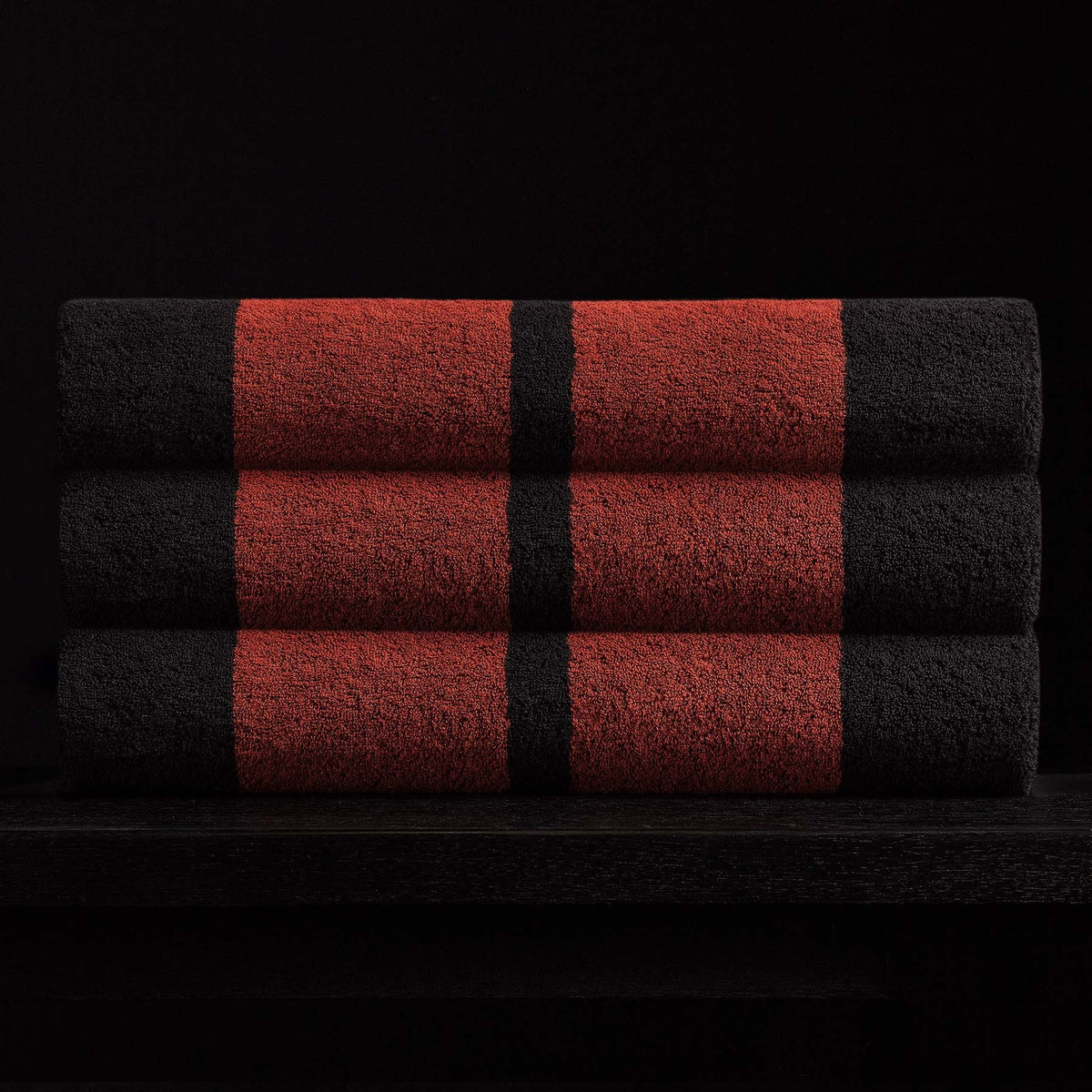 double stripe beach towel black sunstone atd0181 | James Perse Los Angeles 