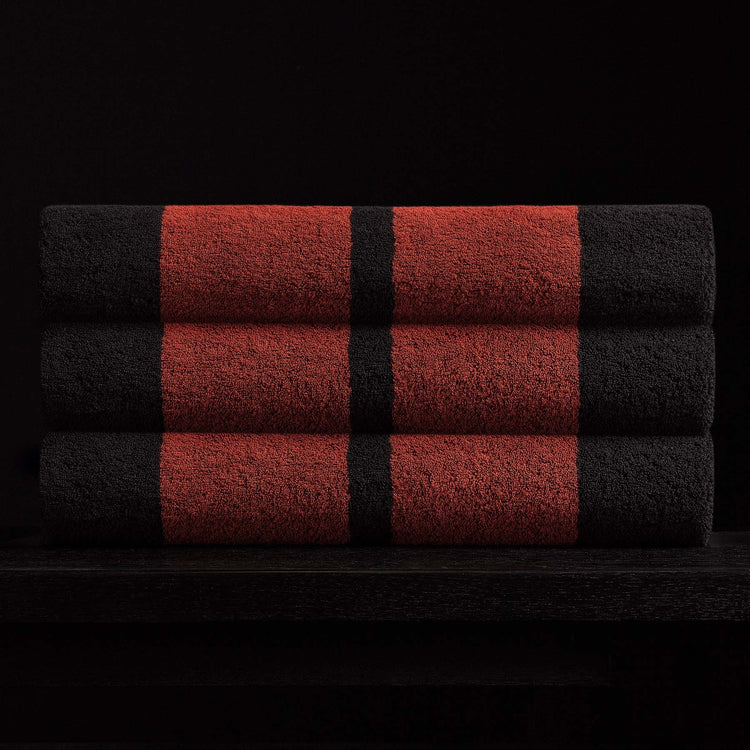 double stripe beach towel black sunstone atd0181 | James Perse Los Angeles 