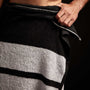 Double Stripe Beach Towel - Black/Optic White | James Perse Los Angeles
