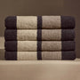 Double Stripe Beach Towel in Carbon/Vintage White/Grey | James Perse Los Angeles
