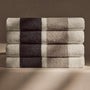 Double Stripe Beach Towel in Optic White/Grey/Carbon | James Perse Los Angeles