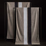 Double Stripe Beach Towel In Grey/Optic White/Carbon | James Perse Los Angeles