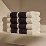 Double Stripe Beach Towel in White/Black | James Perse Los Angeles