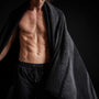Wide Stripe Beach Towel - Black/Abyss | James Perse Los Angeles