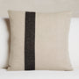 Indoor Striped Linen Euro Pillow 26 X 26 In Flax/Black Stripe | James Perse Los Angeles