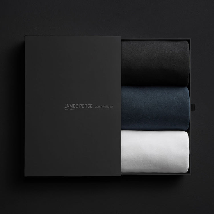 Men's Luxe Lotus Jersey Gift Set In Black/White/French Navy | James Perse Los Angeles