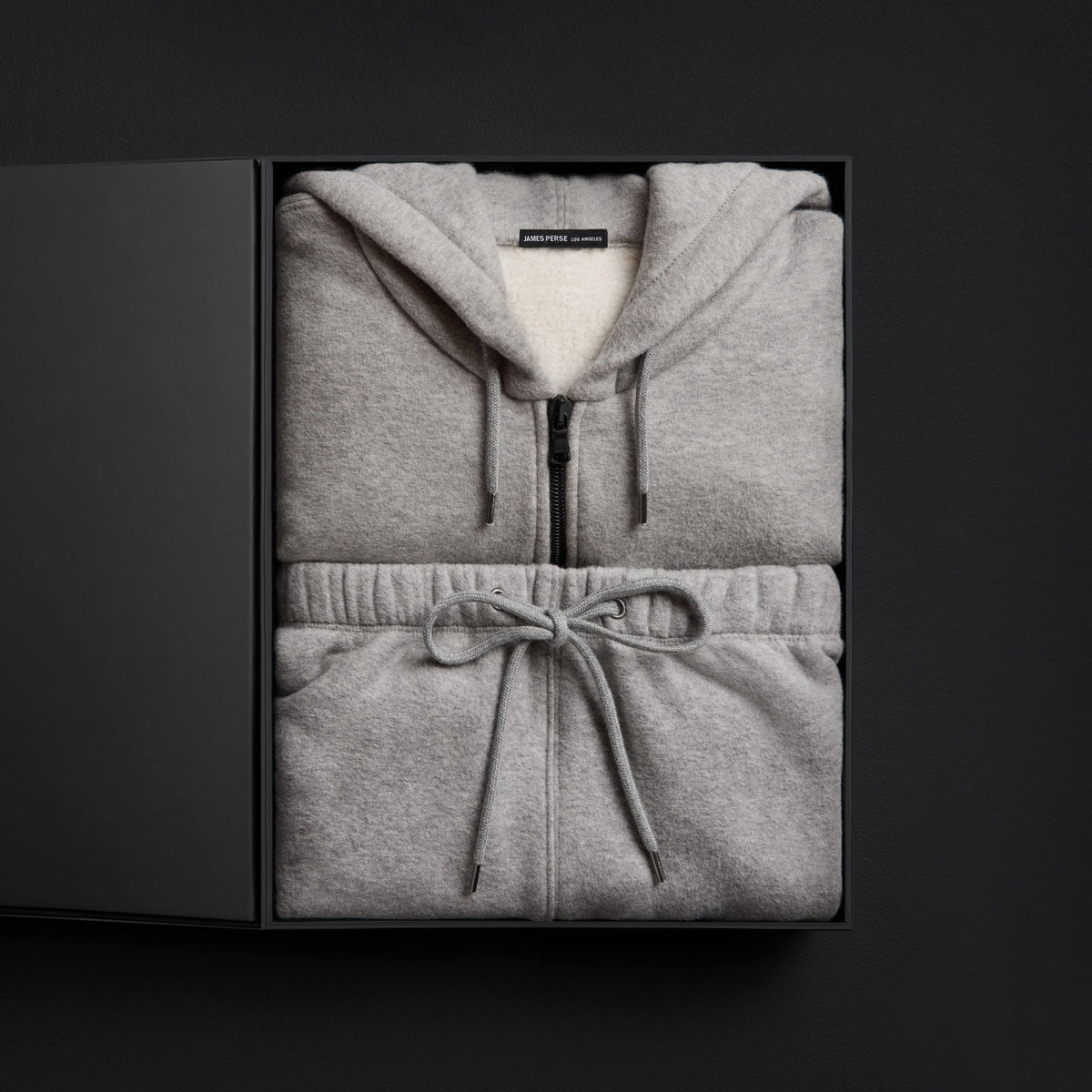 Women's Cozy Fleece Zip Hoodie & Cozy Wide Leg Sweat Pant Gift Set In Heather Grey | James Perse Los Angeles