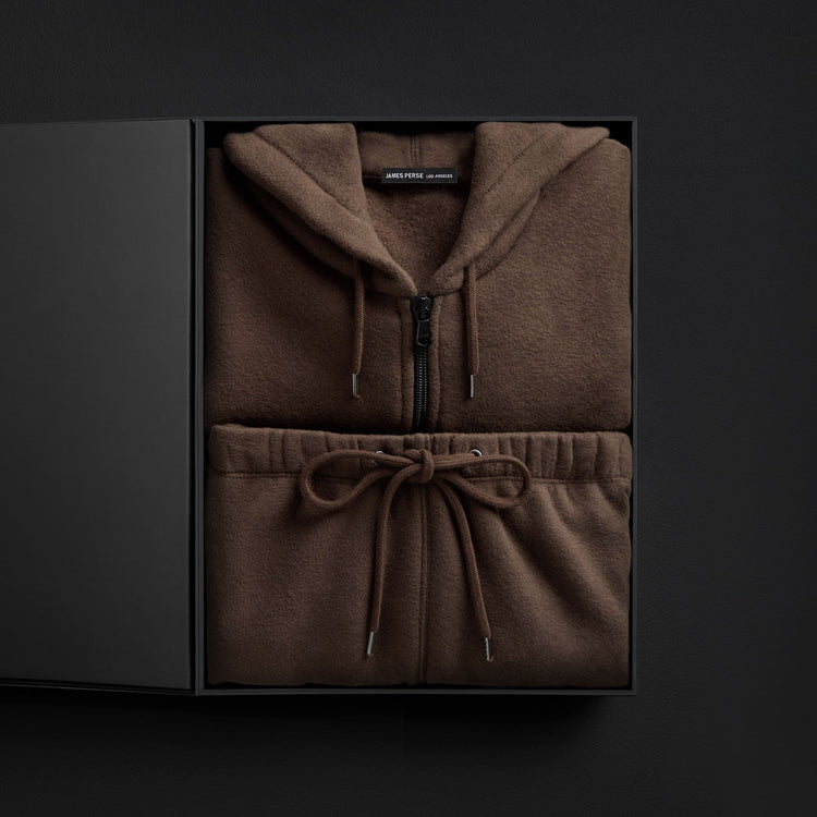 Women's Cozy Fleece Zip Hoodie & Cozy Wide Leg Sweat Pant Gift Set In Porcupine | James Perse Los Angeles