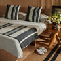 Wool Cashmere Stripe Sham in Ivory/Charcoal/Black | James Perse Los Angeles