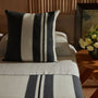 Wool Cashmere Stripe Sham in Ivory/Charcoal/Black | James Perse Los Angeles
