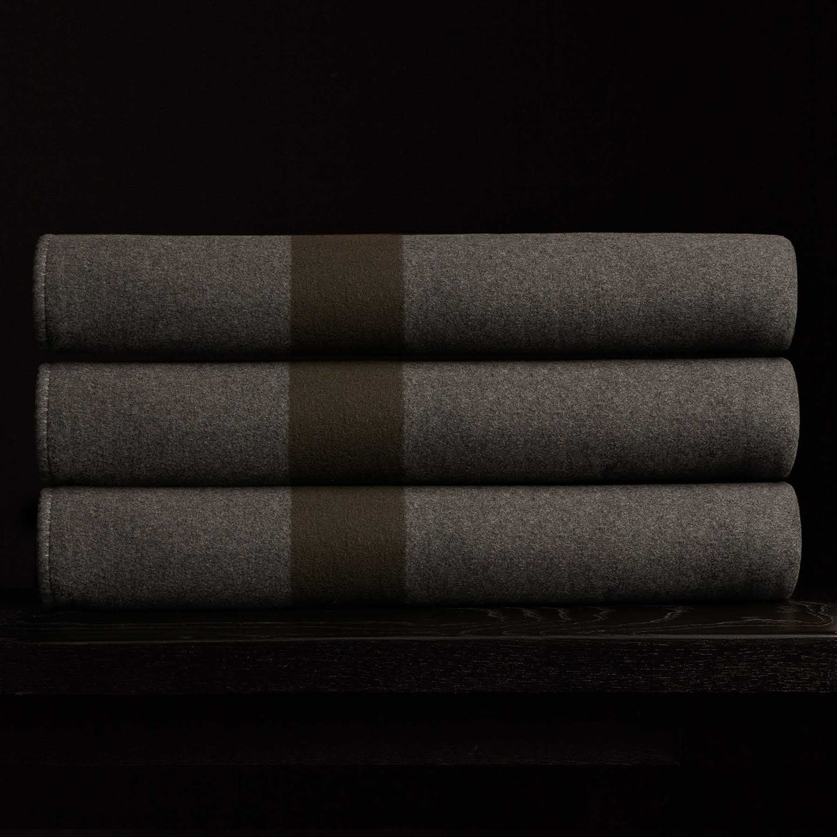 Brushed Cashmere Wool Surplus Blanket in Charcoal/Marsh | James Perse Los Angeles