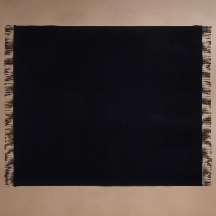 Double Sided Woven Cash Blanket  in Black/Kona | James Perse Los Angeles