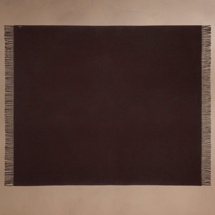 Double Sided Woven Cash Blanket  in Black/Kona | James Perse Los Angeles