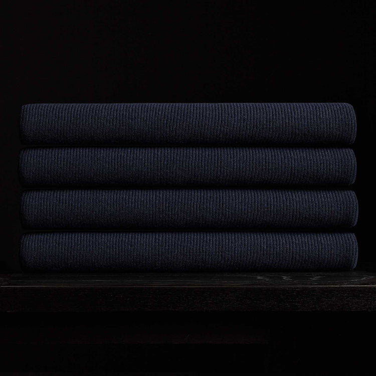 Cashmere Waffle Blanket - Navy | James Perse Los Angeles