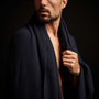 Cashmere Waffle Blanket - Navy | James Perse Los Angeles