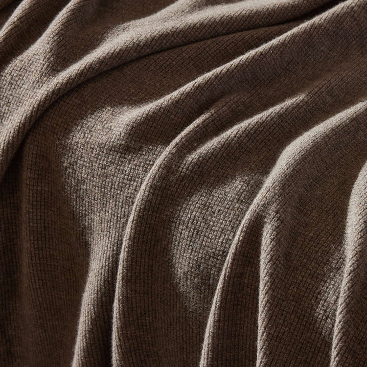 Cashmere Waffle Blanket in Taupe Melange | James Perse Los Angeles