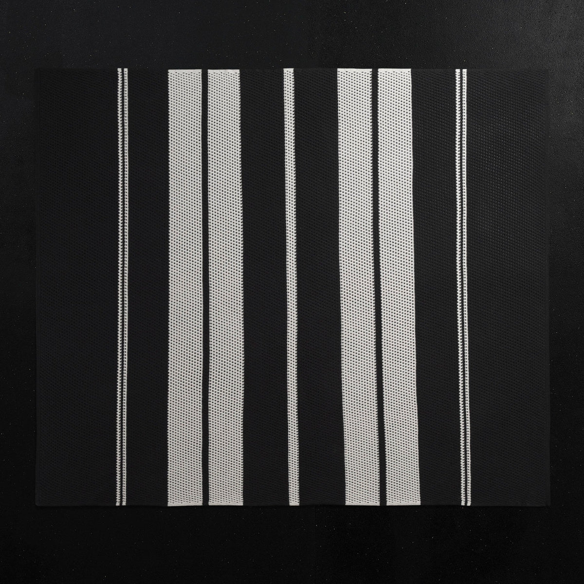 Open Knit Striped Blanket in Black/Ivory | James Perse Los Angeles