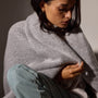 Cashmere Melange Knit Blanket in Grey Melange | James Perse Los Angeles