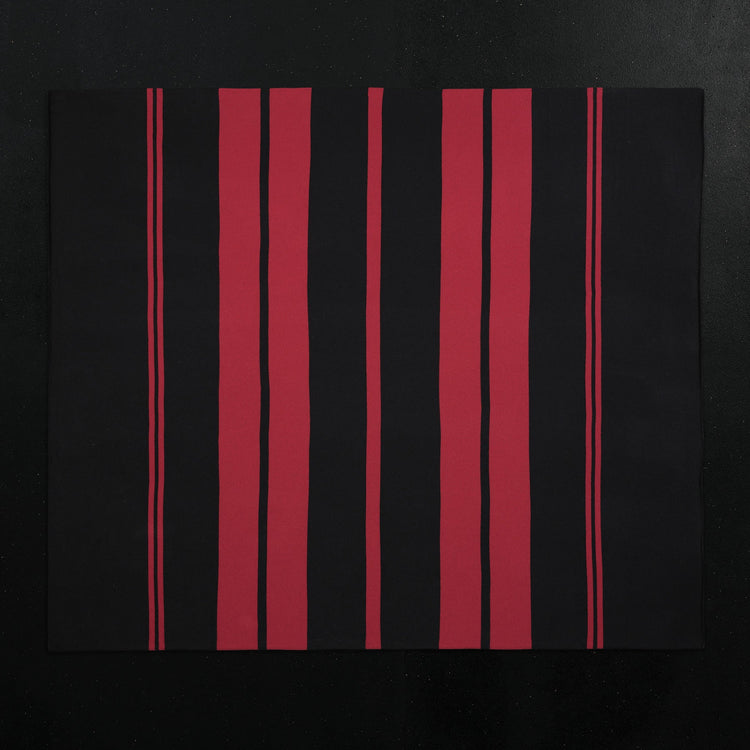 Cashmere Stripe Knit Blanket in Black/Sunstone | James Perse Los Angeles 