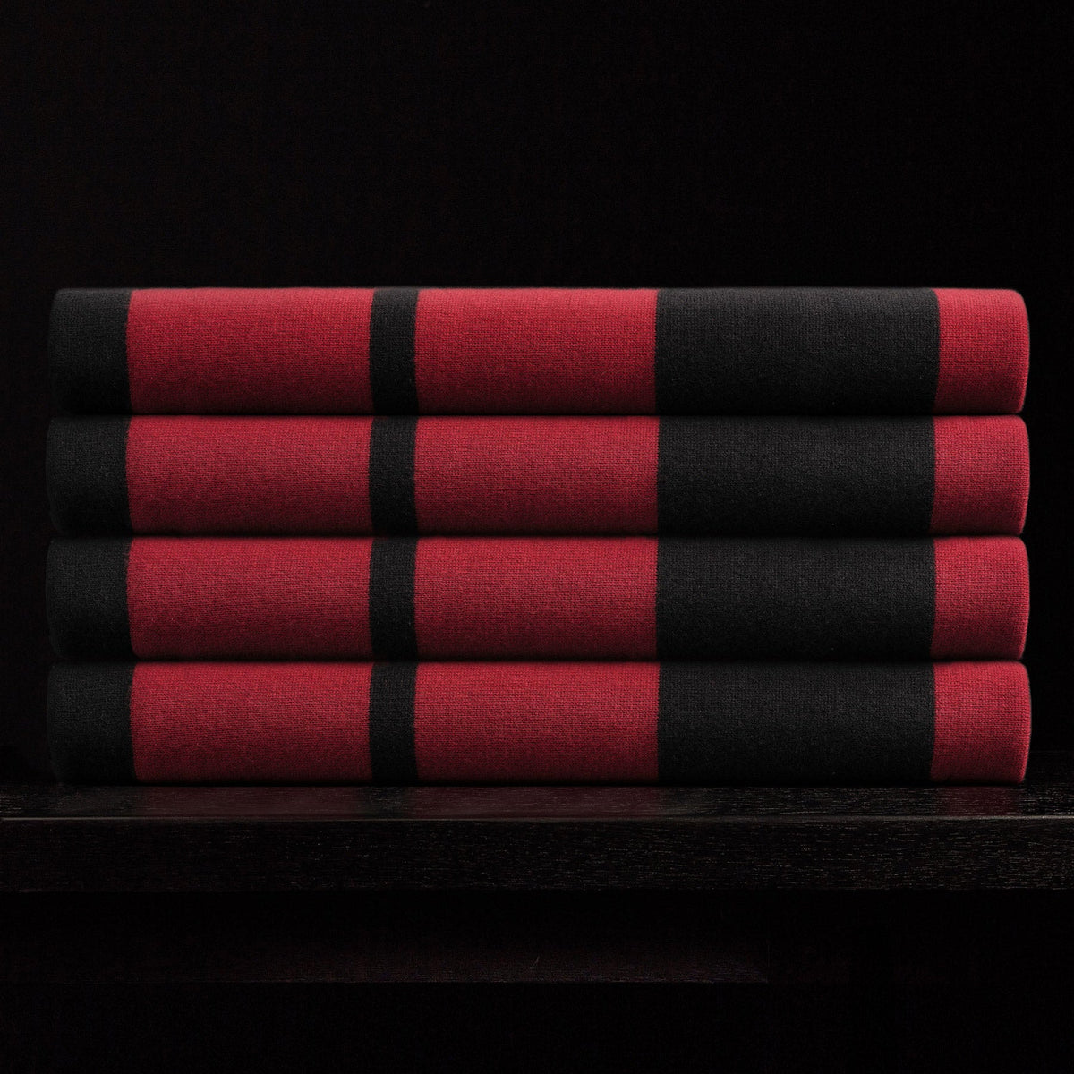 Cashmere Stripe Knit Blanket in Black/Sunstone | James Perse Los Angeles 
